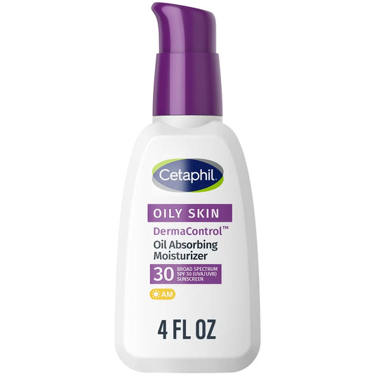 Cetaphil Dermacontrol Oil Absorbing Face Moisturizer Sunscreen Lotion with SPF 30 - 4 fl oz: Avobenzone, Hypoallergenic, Lotion, Oily Skin