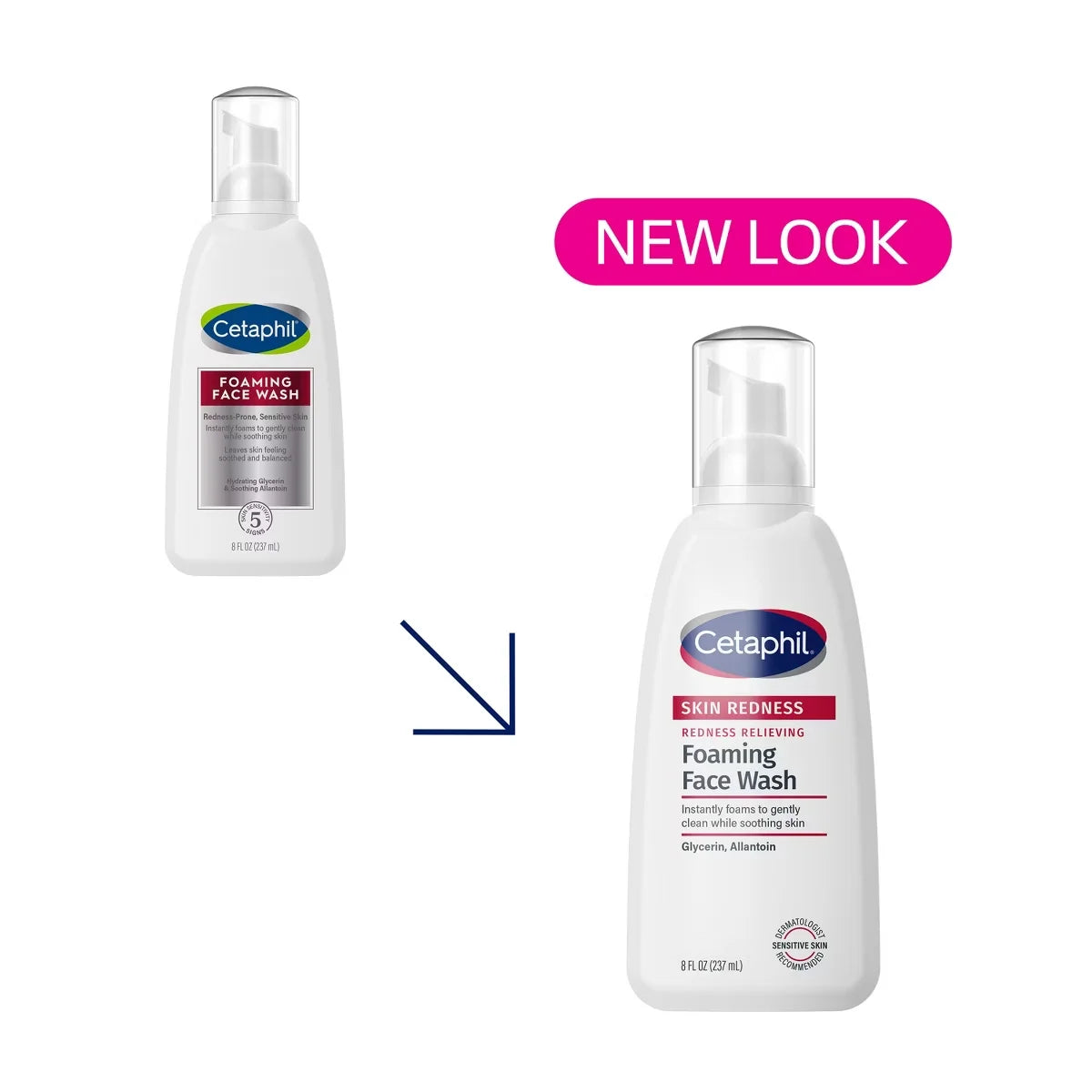 Cetaphil Foaming Face Wash, Facial Cleanser for Redness Prone Skin - 8 fl oz: Paraben-Free, Noncomedogenic, Unscented, Contains 1 Unit