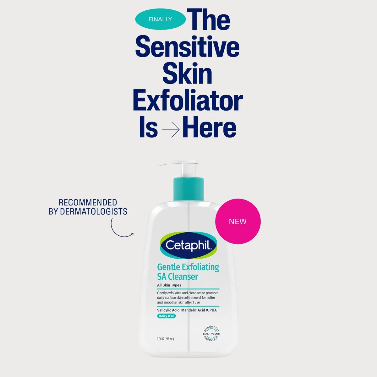 Cetaphil Gentle Exfoliating Salicylic Acid Face Wash Cleanser - Unscented