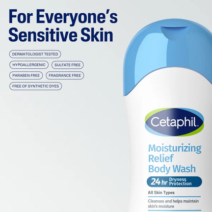 Cetaphil Moisturizing Relief Body Wash - 16.9 fl oz: No Fragrance Added, Hypoallergenic, Paraben-Free, Sulfate-Free
