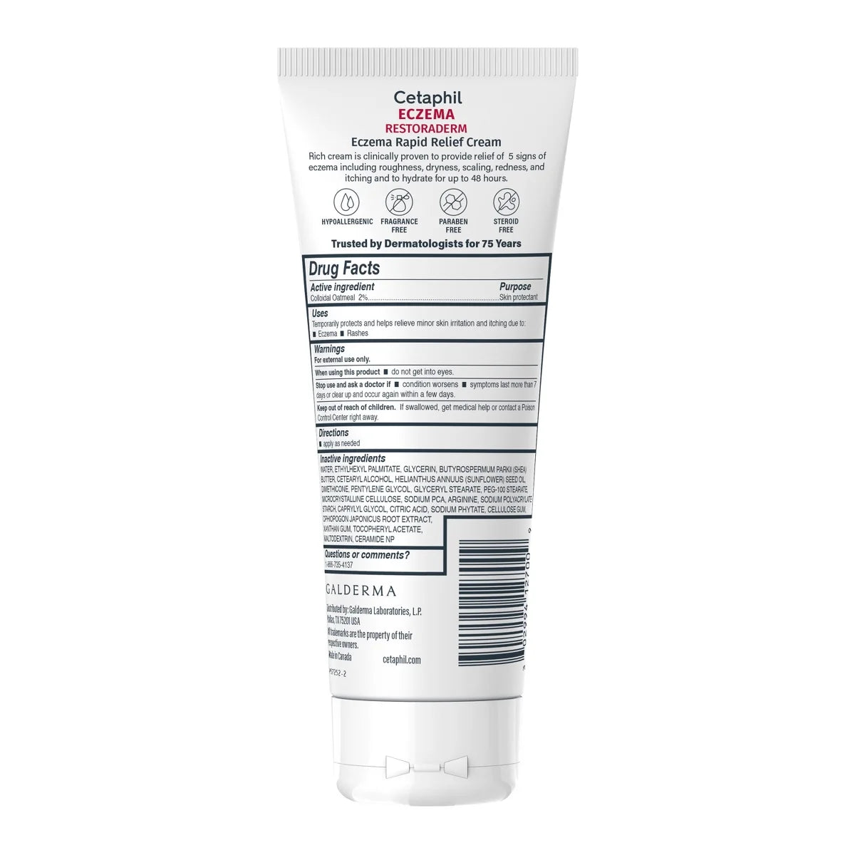 Cetaphil Restoraderm Flare-Up Eczema Relief Body Cream, 2% Colloidal Oatmeal - Unscented - 8oz: Moisturizing, Hypoallergenic, Paraben-Free, Whole Body