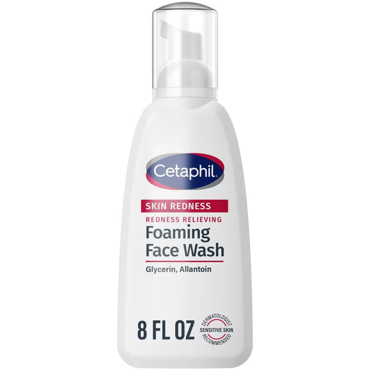 Cetaphil Foaming Face Wash, Facial Cleanser for Redness Prone Skin - 8 fl oz: Paraben-Free, Noncomedogenic, Unscented, Contains 1 Unit