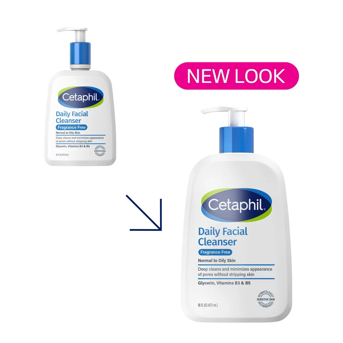 Cetaphil Fragrance Free Daily Face Wash Cleanser for Normal to Oily Skin - 16 fl oz