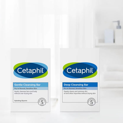 Cetaphil Deep Cleansing Face and Body Bar Soap for Normal to Oily Skin - 3pk/4.5oz: Moisturizing, Hypoallergenic, Unscented