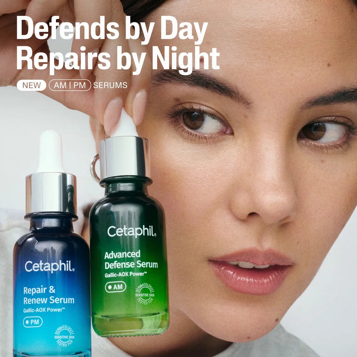Cetaphil Repair & Renew Night Face Serum for Stressed Sensitive Skin with Gallic Acid & Vitamin E - Travel Size - 1 fl oz
