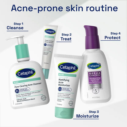 Cetaphil Gentle Clear Pore Cleansing 2% Salicylic Acid Acne Treatment Face Wash - 8 fl oz: Gel, Unscented, For Sensitive Skin