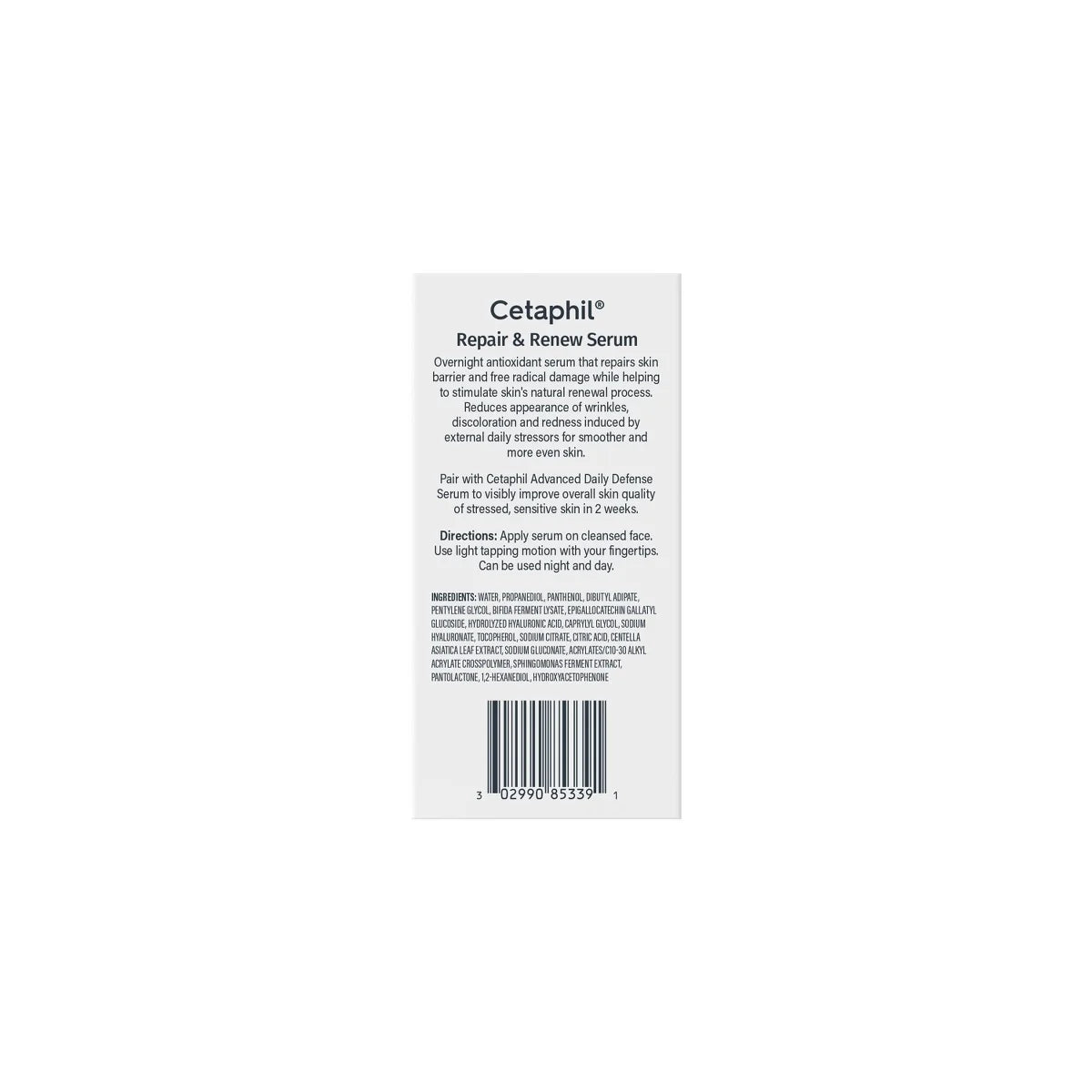Cetaphil Repair & Renew Night Face Serum for Stressed Sensitive Skin with Gallic Acid & Vitamin E - Travel Size - 1 fl oz