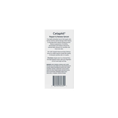 Cetaphil Repair & Renew Night Face Serum for Stressed Sensitive Skin with Gallic Acid & Vitamin E - Travel Size - 1 fl oz