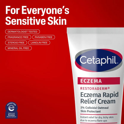 Cetaphil Restoraderm Flare-Up Eczema Relief Body Cream, 2% Colloidal Oatmeal - Unscented - 8oz: Moisturizing, Hypoallergenic, Paraben-Free, Whole Body