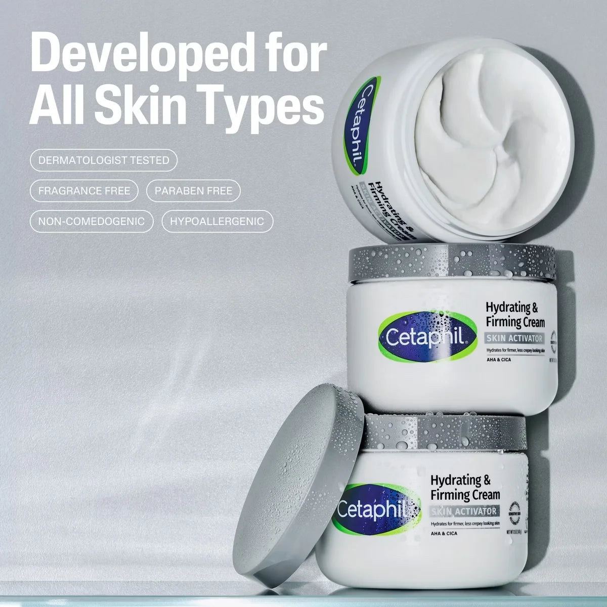 Cetaphil Hydrating & Skin Firming Anti Aging Body Cream - 12oz: Hypoallergenic, Noncomedogenic, Whole Body Use
