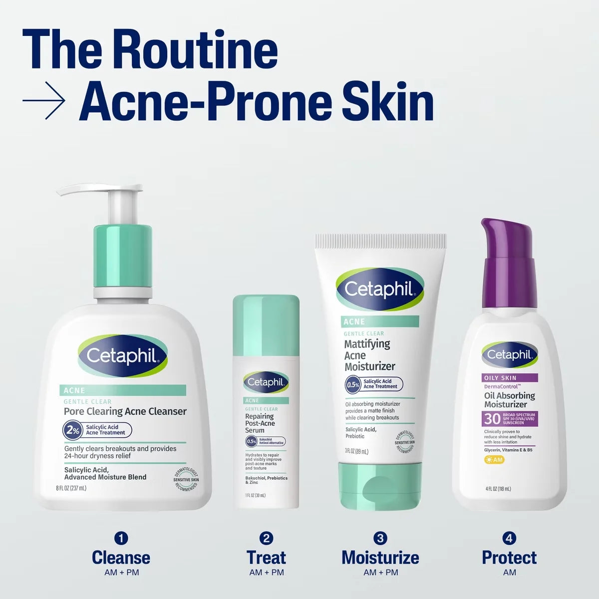 Cetaphil Gentle Clear Pore Cleansing 2% Salicylic Acid Acne Treatment Face Wash - 8 fl oz: Gel, Unscented, For Sensitive Skin