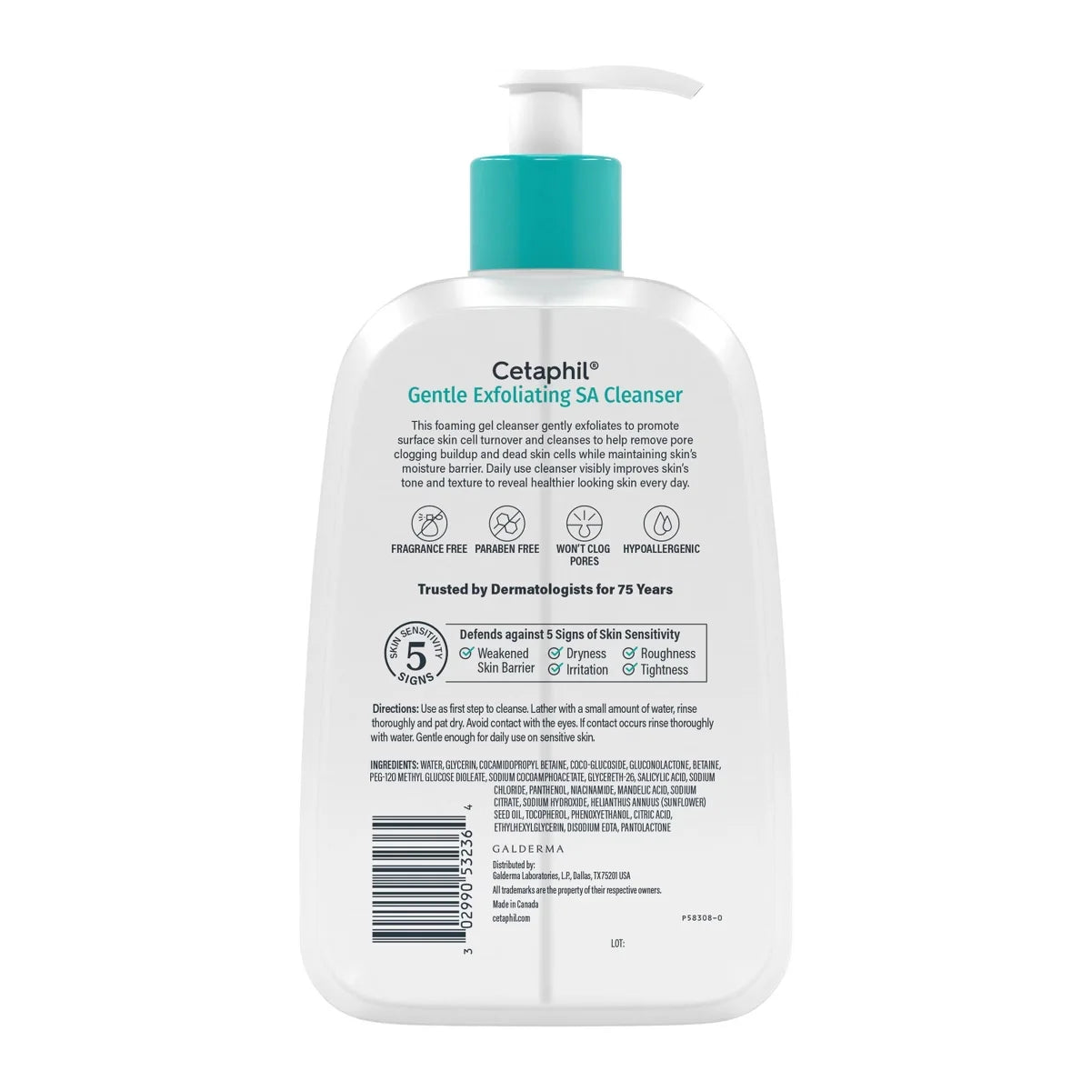 Cetaphil Gentle Exfoliating Salicylic Acid Face Wash Cleanser - Unscented