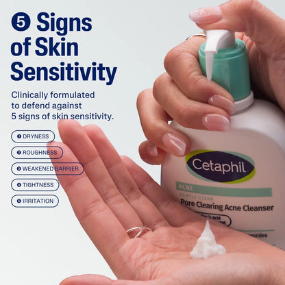 Cetaphil Gentle Clear Pore Cleansing 2% Salicylic Acid Acne Treatment Face Wash - 8 fl oz: Gel, Unscented, For Sensitive Skin