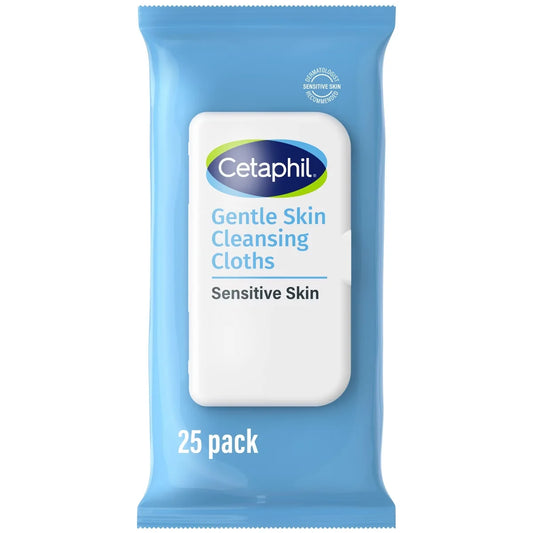 Cetaphil Gentle Skin Cleansing Cloth and Makeup Remover Wipes for Face and Body - 25ct