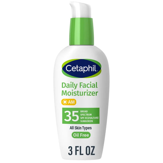 Cetaphil Daily Face Moisturizer Sunscreen Lotion - SPF 35 - Travel Size - 3 fl oz: Hypoallergenic, Contains Vitamin E, Oxybenzone-Free