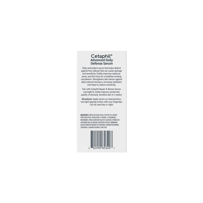 Cetaphil Advanced Defense Face Serum for Stressed Sensitive Skin with Gallic Acid & Vitamin E - Travel Size - 1 fl oz