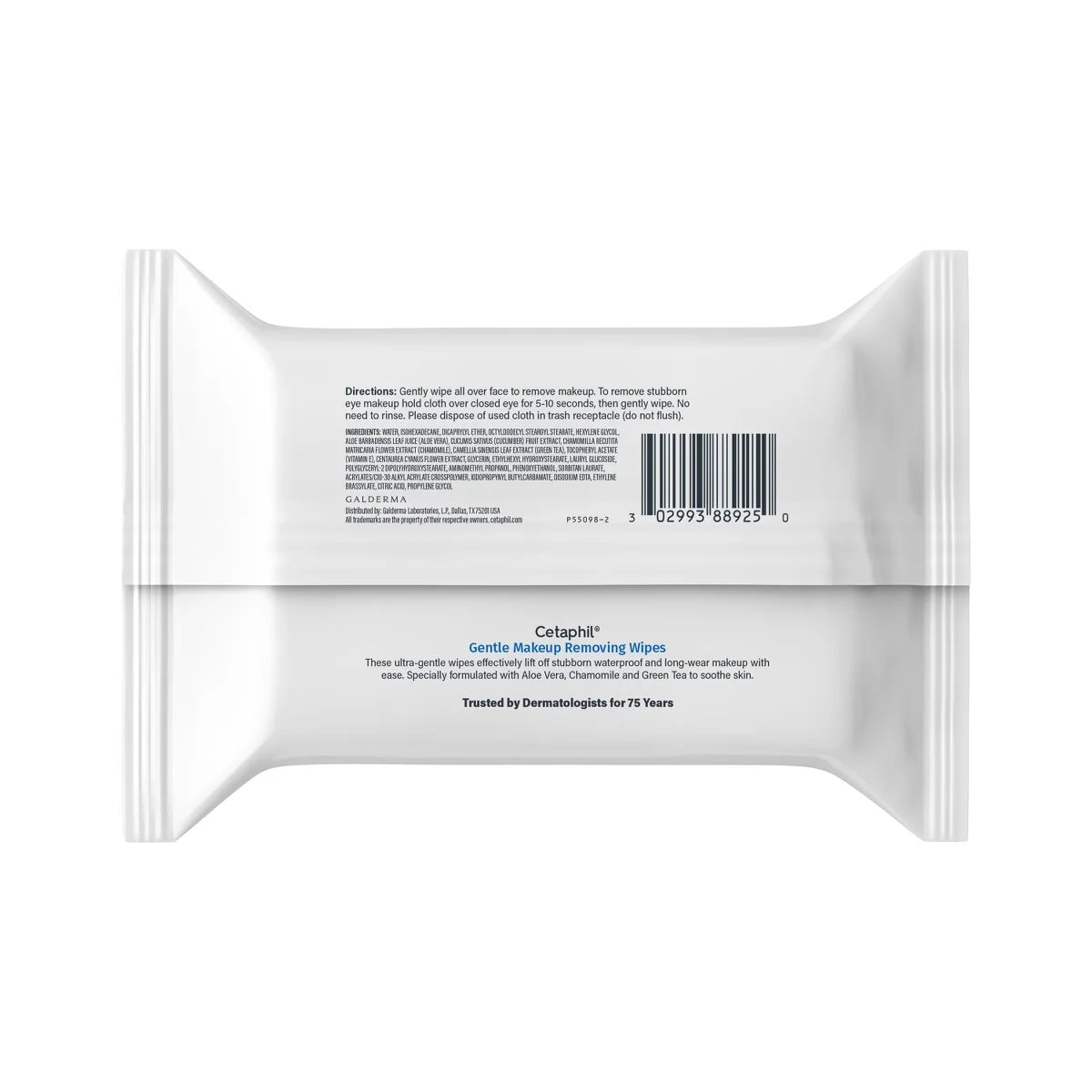 Cetaphil Makeup Remover Face Wipes for All Skin Types - Unscented - 25ct: Hypoallergenic, Noncomedogenic, Contains Aloe, Contains Chamomile