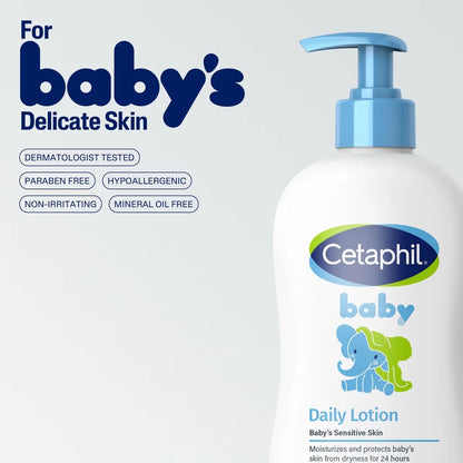 Cetaphil Daily Baby Lotion with Calendula, Hypoallergenic - 13.5 fl oz: Moisturizing, Soothing, Paraben-Free, Sulfate-Free
