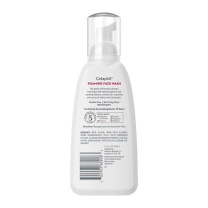 Cetaphil Foaming Face Wash, Facial Cleanser for Redness Prone Skin - 8 fl oz: Paraben-Free, Noncomedogenic, Unscented, Contains 1 Unit