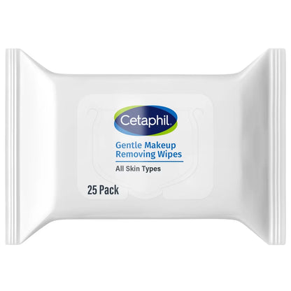 Cetaphil Makeup Remover Face Wipes for All Skin Types - Unscented - 25ct: Hypoallergenic, Noncomedogenic, Contains Aloe, Contains Chamomile