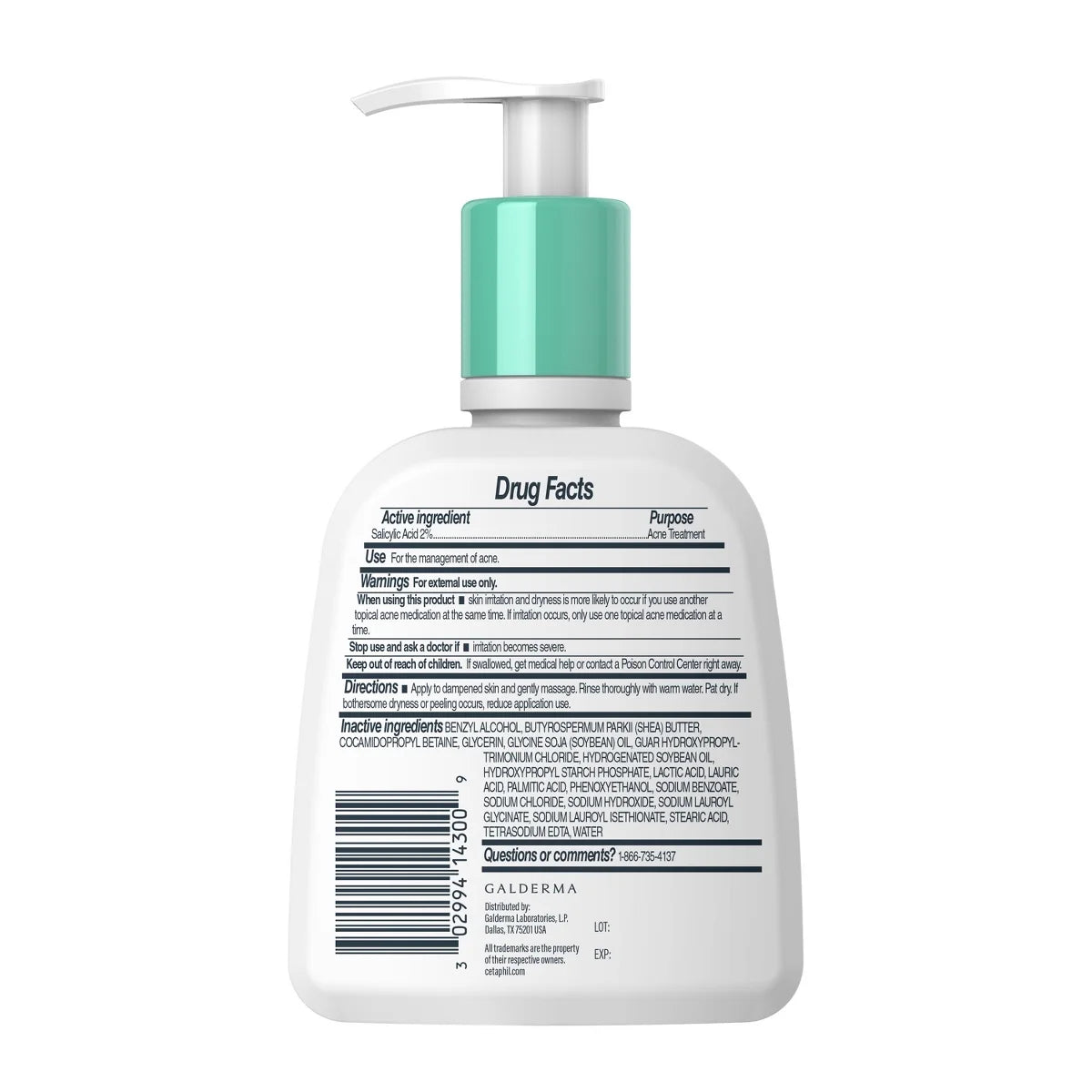 Cetaphil Gentle Clear Pore Cleansing 2% Salicylic Acid Acne Treatment Face Wash - 8 fl oz: Gel, Unscented, For Sensitive Skin