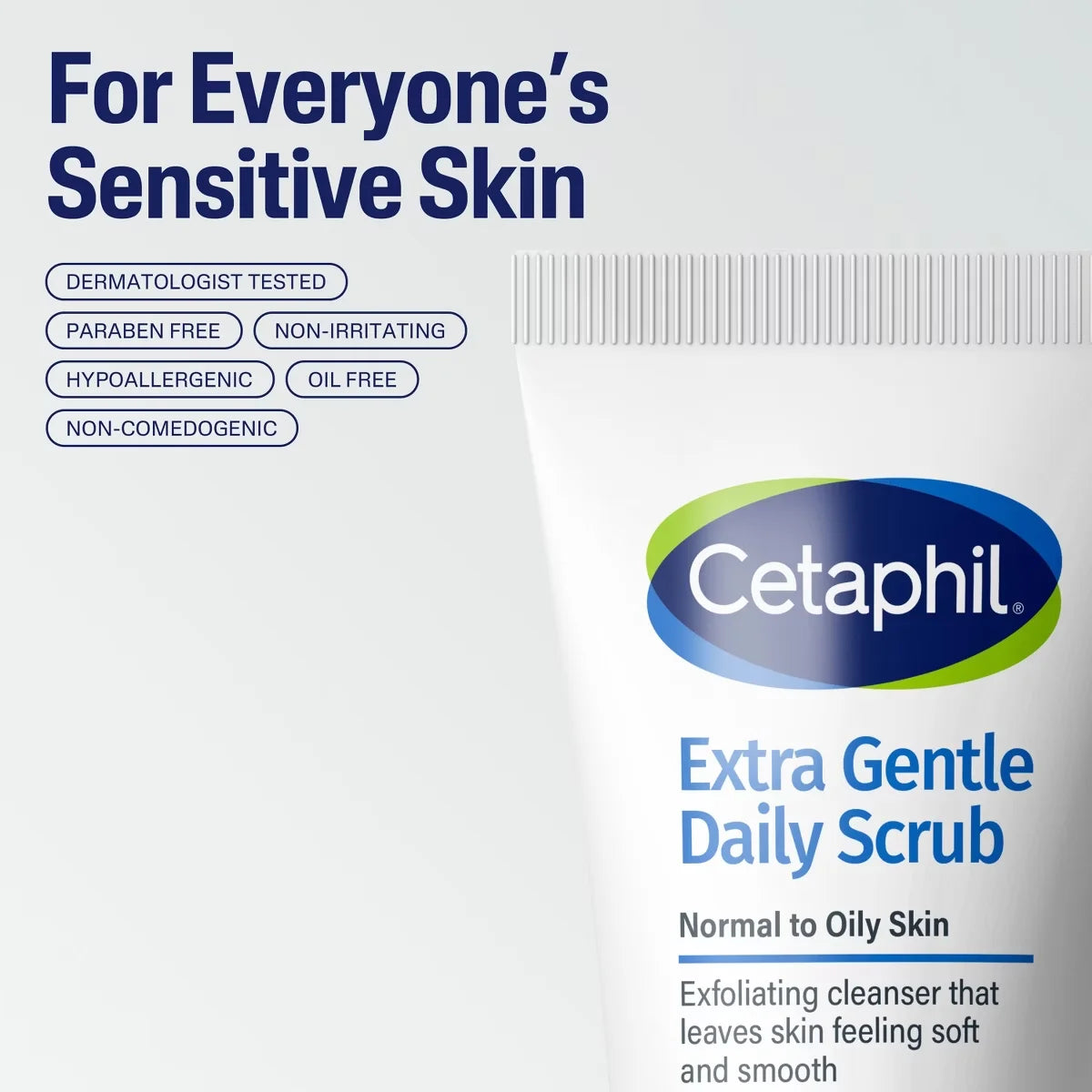 Cetaphil Extra Gentle Exfoliating Face Wash Daily Scrub - 6 fl oz: For Normal, Oily, Combination, Sensitive, Mature, Dry Skin