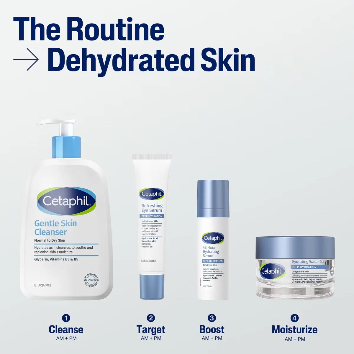 Cetaphil Deep Hydration Skin Restoring Water Gel Daily Facial Moisturizer - Travel Size - 1.7oz