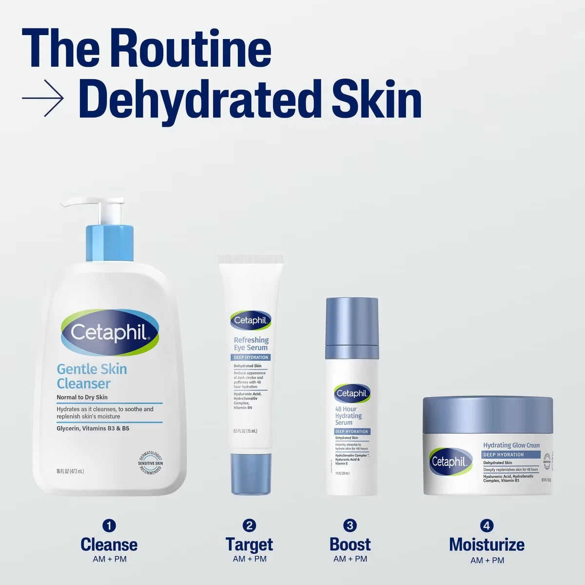 Cetaphil Daily Deep Hydrating Face Moisturizer Cream for Dry Skin - 1.7oz: Unscented, Combination & Sensitive Skin, Hyaluronic Acid