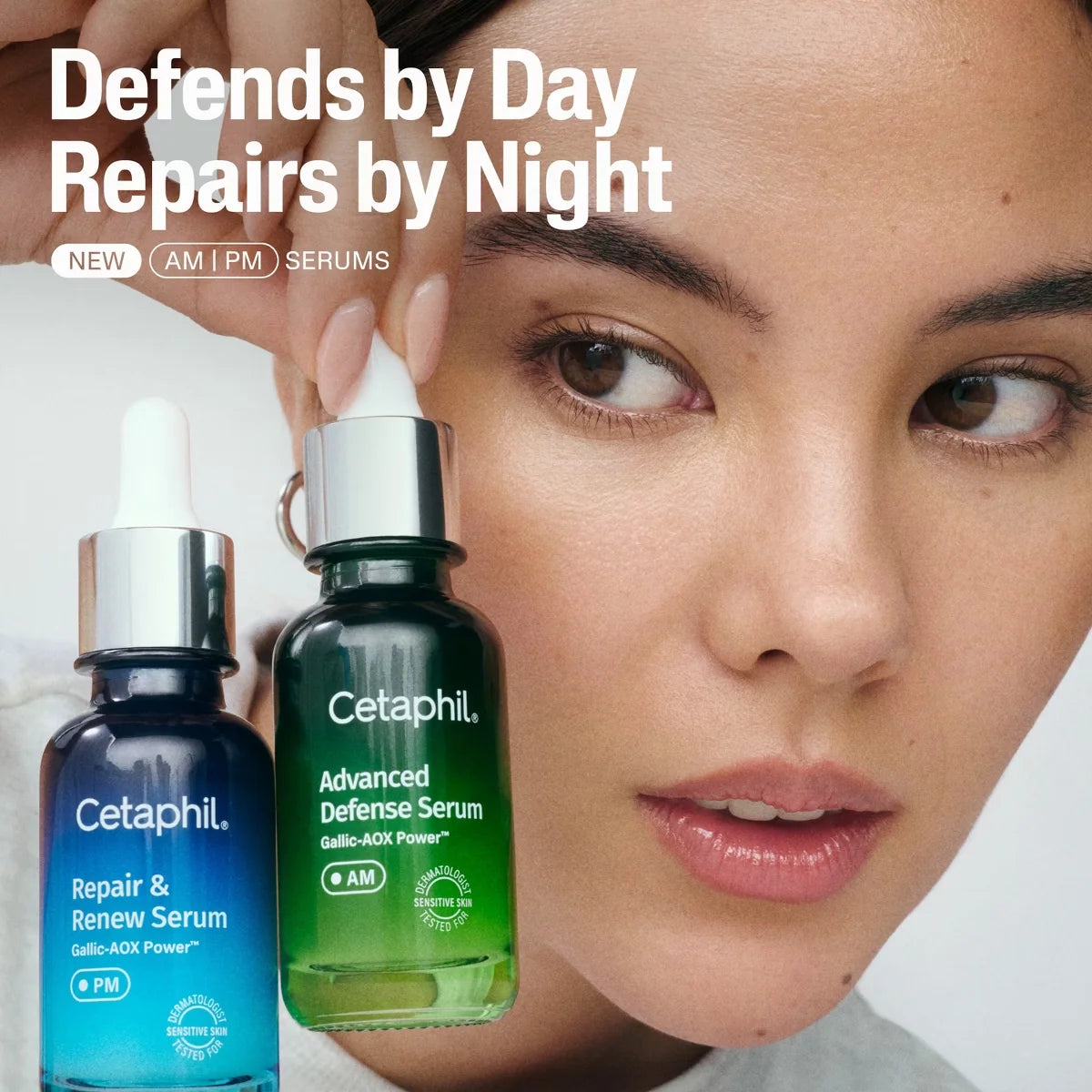 Cetaphil Advanced Defense Face Serum for Stressed Sensitive Skin with Gallic Acid & Vitamin E - Travel Size - 1 fl oz