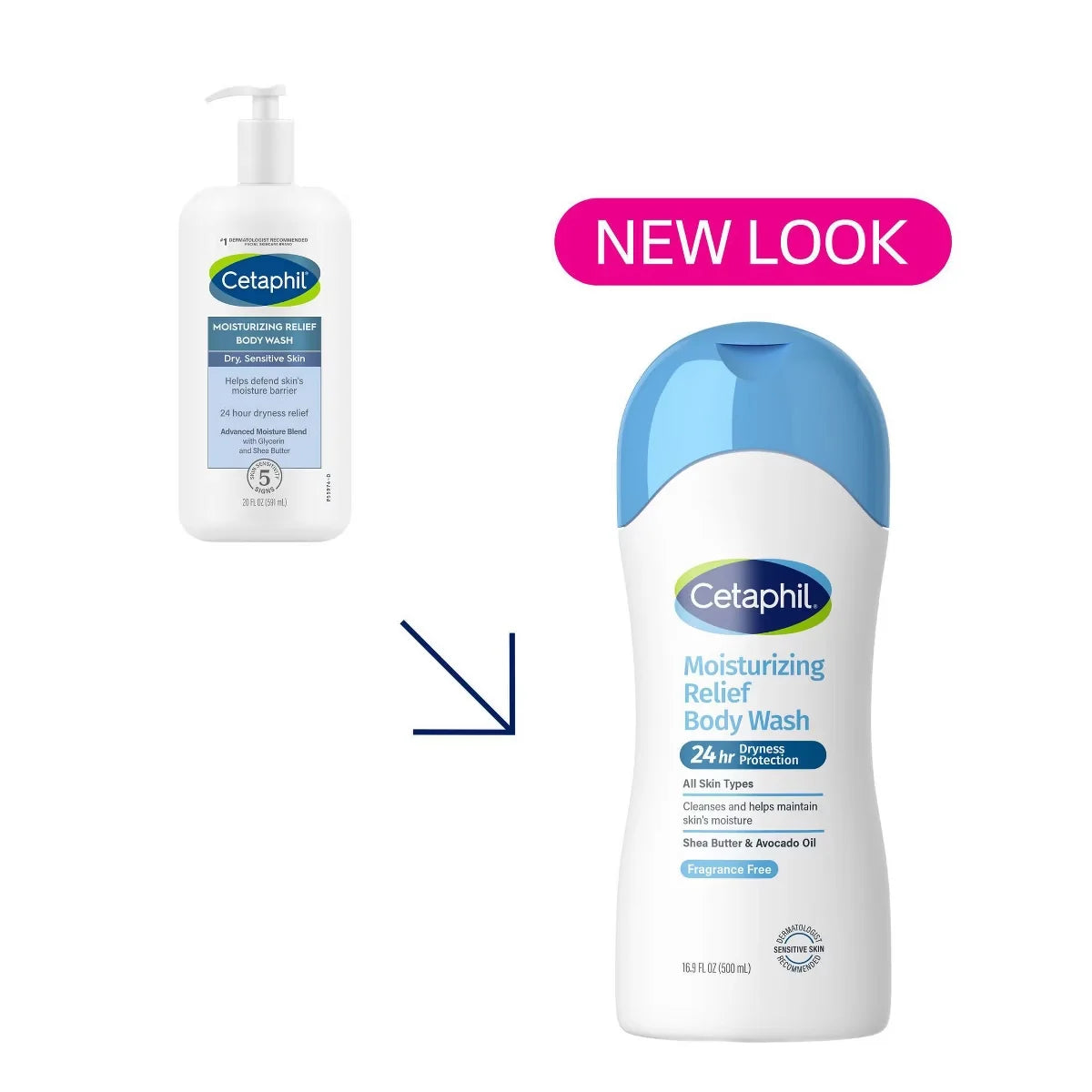 Cetaphil Moisturizing Relief Body Wash - 16.9 fl oz: No Fragrance Added, Hypoallergenic, Paraben-Free, Sulfate-Free