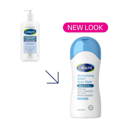 Cetaphil Moisturizing Relief Body Wash - 16.9 fl oz: No Fragrance Added, Hypoallergenic, Paraben-Free, Sulfate-Free