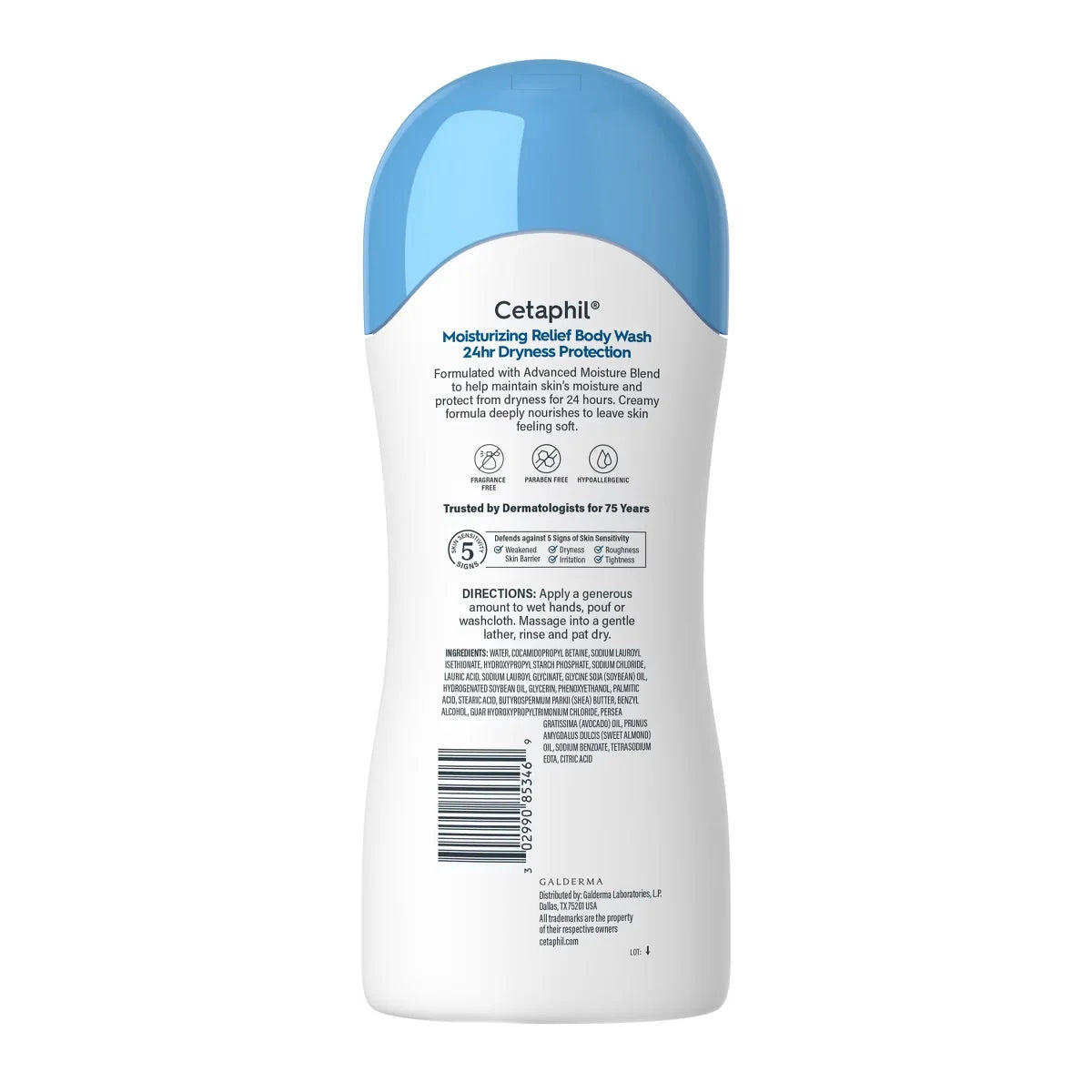 Cetaphil Moisturizing Relief Body Wash - 16.9 fl oz: No Fragrance Added, Hypoallergenic, Paraben-Free, Sulfate-Free