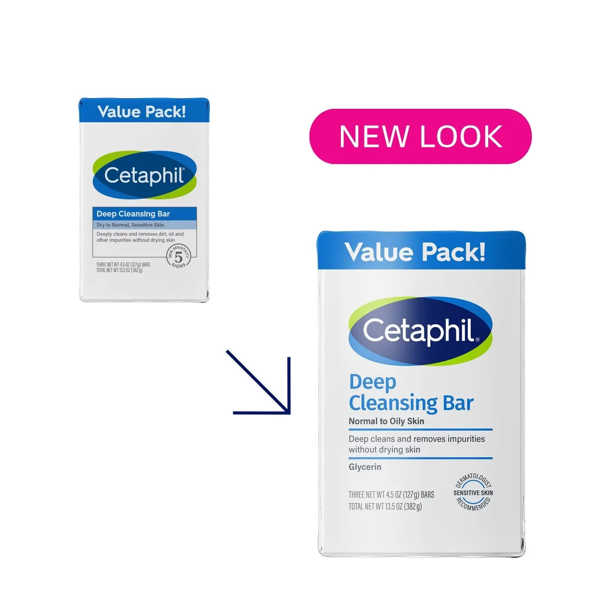 Cetaphil Deep Cleansing Face and Body Bar Soap for Normal to Oily Skin - 3pk/4.5oz: Moisturizing, Hypoallergenic, Unscented
