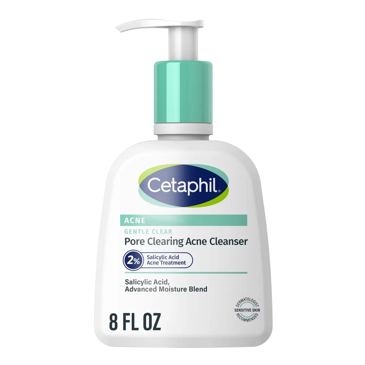 Cetaphil Gentle Clear Pore Cleansing 2% Salicylic Acid Acne Treatment Face Wash - 8 fl oz: Gel, Unscented, For Sensitive Skin
