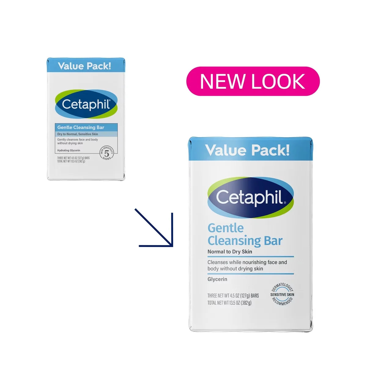 Cetaphil Gentle Cleansing Face and Body Bar Soap for Normal to Dry Skin - 3pk/4.5oz: Hypoallergenic, Dye-Free, Noncomedogenic