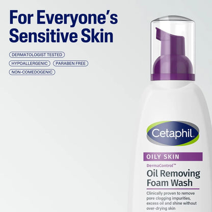 Cetaphil Pro Oil Removing Foam Face Wash - Unscented - 8oz: Paraben-Free, Sulfate-Free, For Oily & Sensitive Skin